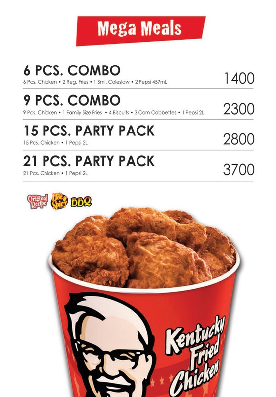 Menu - KFC UWI MONA